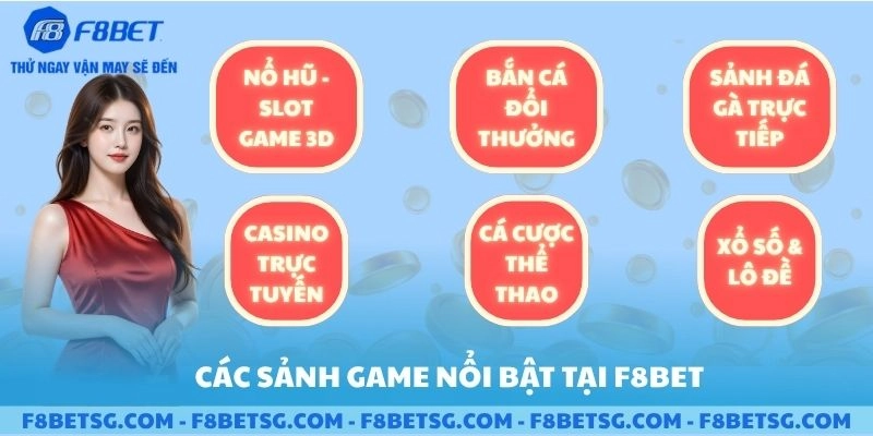 Các sảnh game nổi bật F8BET