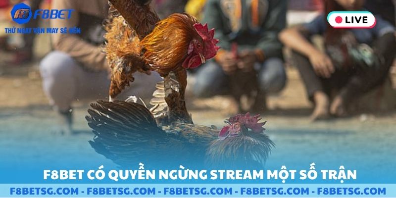 F8BET có quyền ngừng stream một số trận